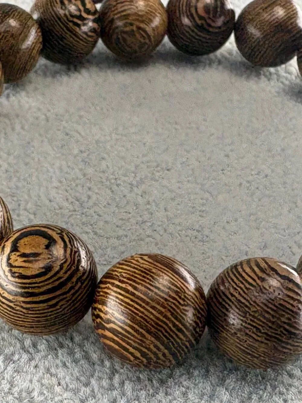 Wenge Wood Bead Bracelet 12mmx17 Chicken-Wing Timber Meditation Mala 14.99g